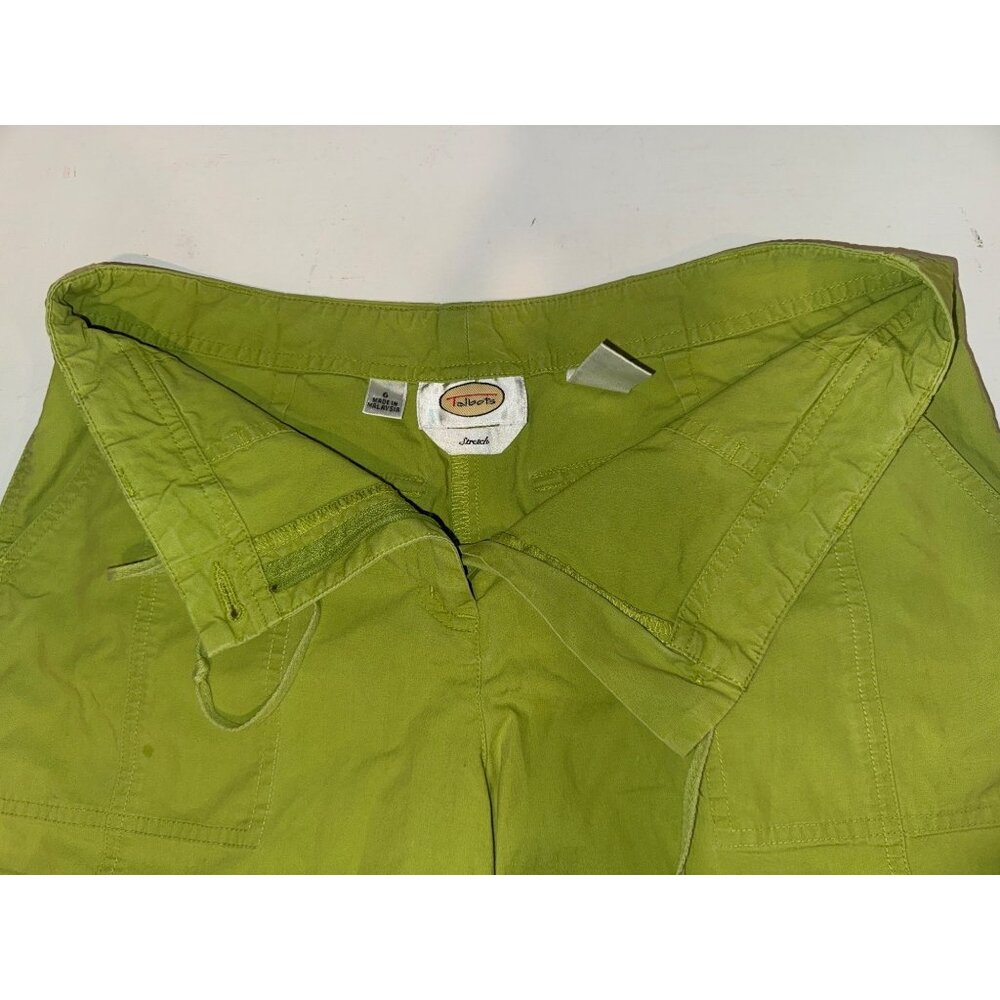 Talbots Womens Shorts Sz 6 Lime Green Stretch Poplin Outdoorsy Beachy Casual - Picture 5 of 11